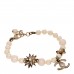 Pearl Crystal Star CC Bracelet Gold