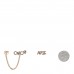 Metal Strass I Love Coco Heart Chain Climber Earrings Gold Pink