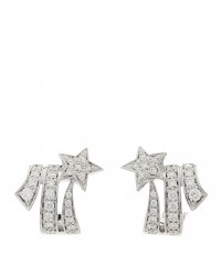 18K White Gold Diamond Etoile Filante Earrings