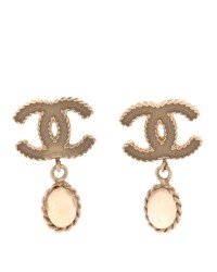 CC Crystal Drop Earrings Matte Gold