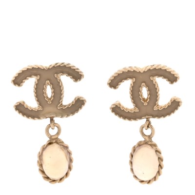 CC Crystal Drop Earrings Matte Gold