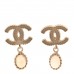 CC Crystal Drop Earrings Matte Gold