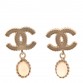 CC Crystal Drop Earrings Matte Gold