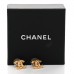 Metal CC Paris Button Stud Earrings Gold