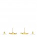 Metal Enamel CC Denim Heart Earrings Gold Blue