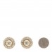 Pearl Crystal CC Round Earrings Light Gold