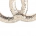 Crystal Enamel CC Earrings Silver Black