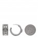 Metal Crystal CC Hoop Earrings Silver