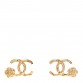 Metal Camellia CC Earrings Gold