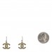 Enamel CC Drop Earrings Green