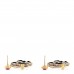 Metal Lambskin Crystal CC Chain Drop Earrings Black Gold Pink Multicolor