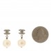 Crystal Pearl CC Drop Earrings Gold