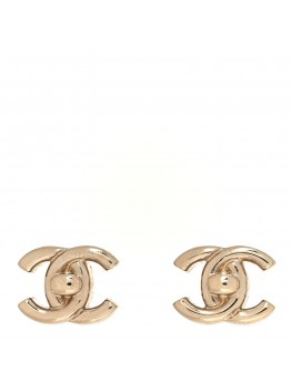 Metal CC Turnlock Earrings Gold