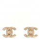 Metal CC Turnlock Earrings Gold