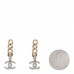 Metal Crystal CC Chain Drop Earrings Gold