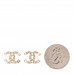 Crystal Baguette CC Earrings Gold