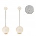 Pearl CC Chain Drop Earrings Gold