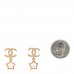 Metal Crystal Pearl CC Star Earrings Gold Pearly White