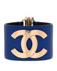 Calfskin CC Wide Cuff M Blue
