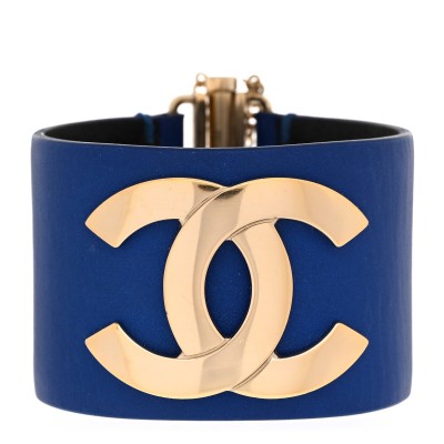 Calfskin CC Wide Cuff M Blue