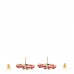 Lambskin CC Chain Earrings Black Gold Pink