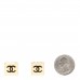 Metal Enamel CC Square Earrings Gold White Black