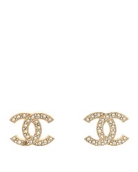Crystal CC Earrings Light Gold