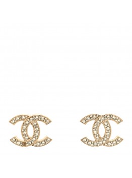 Crystal CC Earrings Light Gold