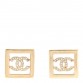 Metal Crystal Square CC Earrings Gold
