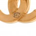 Metal CC Paris Button Stud Earrings Gold