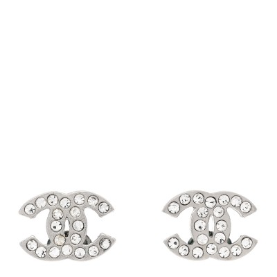 Crystal Mini CC Earrings Silver