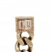 Metal Crystal Baguette CC Chain Drop Earrings Gold