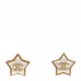 Resin Metal CC Star Earrings Gold