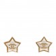 Resin Metal CC Star Earrings Gold