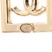 Metal Crystal Square CC Earrings Gold
