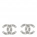 Crystal Enamel CC Earrings Silver White
