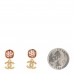 Crystal Printed CC Drop Earrings Gold Pink