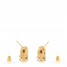 Metal Crystal CC Logo Hoop Earrings Gold