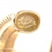 Metal Crystal CC Hoop Drop Earrings Gold