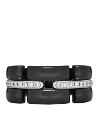 18K White Gold Diamond Black Ceramic Medium Ultra Ring 54 6.75