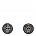 Crystal Pearl CC Round Earrings Black Silver
