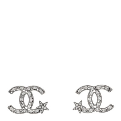 Crystal CC Starfall Earrings Silver