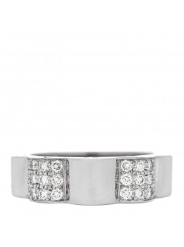18K White Gold Diamond Profil de Camellia Band Ring 53 6.5