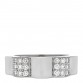 18K White Gold Diamond Profil de Camellia Band Ring 53 6.5