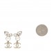 Pearl Crystal CC Drop Earrings Gold