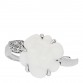 18K White Gold Diamond Agate Camellia Ring 52 6