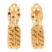 Metal CC Hoop Clip On Earrings Gold
