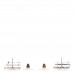 Metal Crystal Cha-Nel Logo Drop Earrings Silver