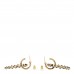 Metal Crystal Lambskin CC Chain Hoop Earrings Gold Black