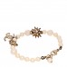 Pearl Crystal Star CC Bracelet Gold